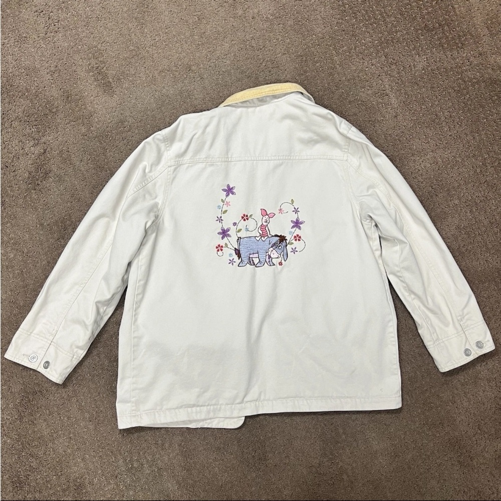 Disney Eeyore Winnie The Pooh chore jacket Women’s Size Medium Beige Vintage 90s - Picture 12 of 14